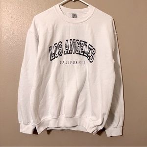 Gildan Custom Crewneck Sweatshirt “Los Angeles California” - White - M